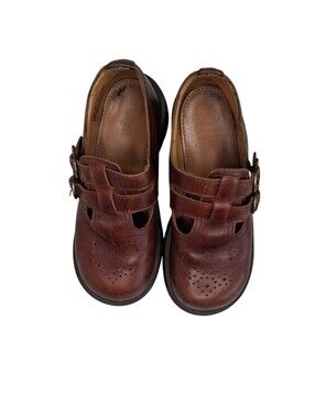 Classic Brown Kids Leather Mary Jane Shoes